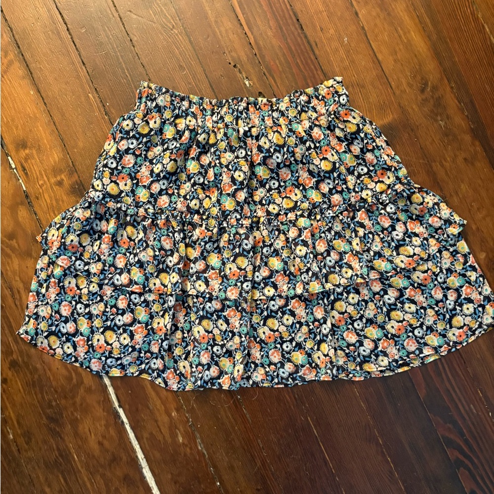 Loft Ann Taylor colorful flouncy tier skirt floral size S - Picture 2 of 5